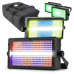 4x BeamZ BS336 Stroboscope LED Stage Blinder Wash Light Combi & Bag