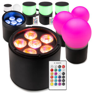 8x BeamZ Pro Helios Multifunctional Outdoor Wireless Battery Uplighters