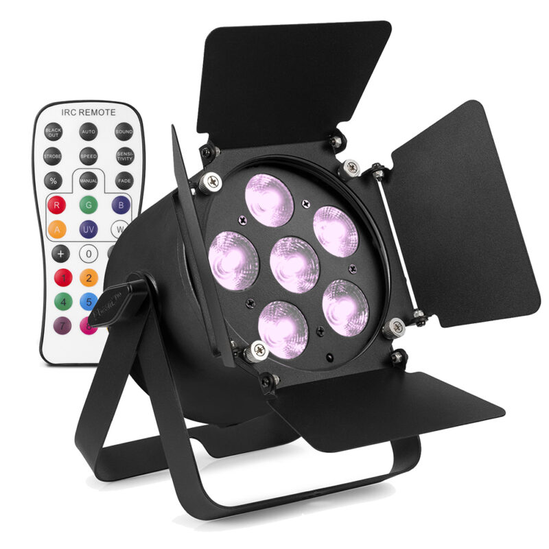 BeamZ Pro BAC324 Aluminium LED Par Can Light with Barn Door – 60W RGBWA-UV