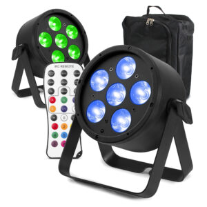 4x BeamZ Pro BAC320 Aluminium LED Par Can Light with AC-120 Soft Case