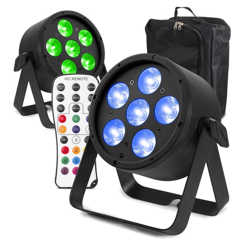 2x BeamZ Pro BAC320 Aluminium LED Par Can Light & Gearsak