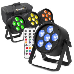 8x BeamZ Pro BAC320 Aluminium LED Par Can Light with AC-120 Soft Cases