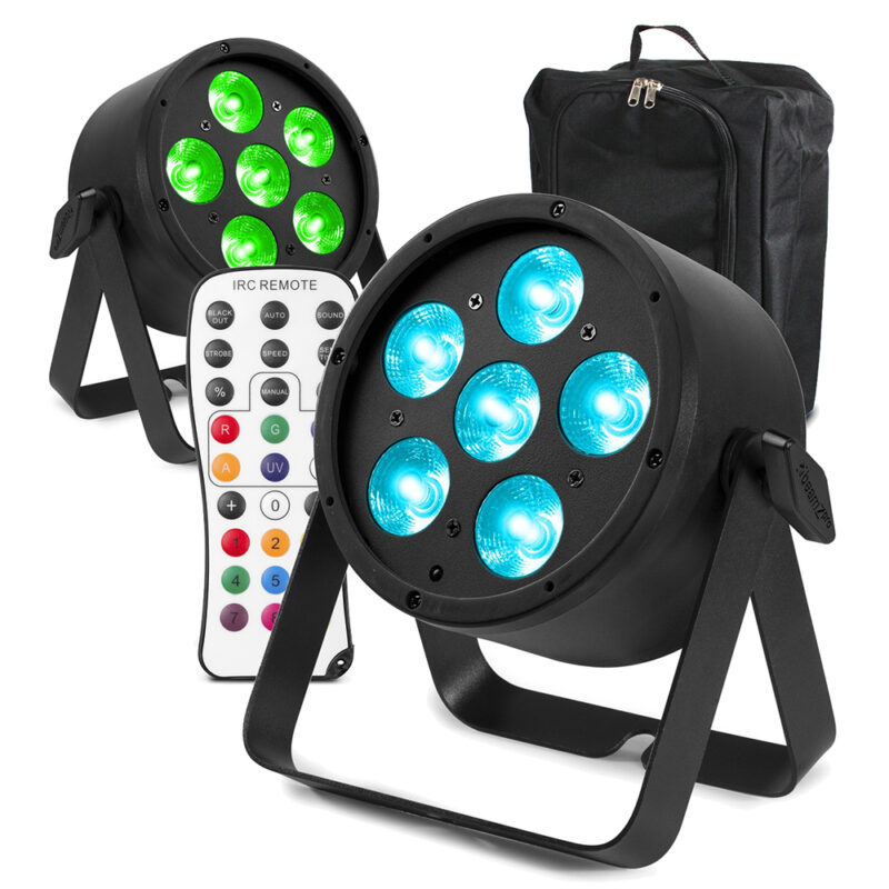 2x BeamZ Pro BAC322 Aluminium LED Par Can Light & Gearsak