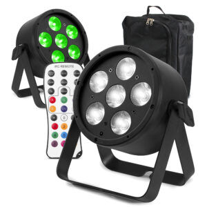 8x BeamZ Pro BAC322 Aluminium LED Par Can Light & AC-120 Soft Cases