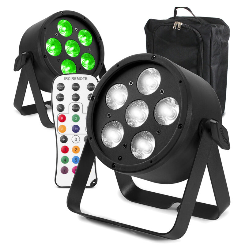 2x BeamZ Pro BAC324 Aluminium LED Par Can Light & Gearsak