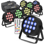 8x BeamZ Pro BAC330 Aluminium LED Par Can Light with AC-120 Soft Cases