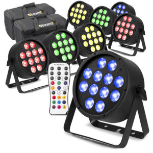 8x BeamZ Pro BAC330 Aluminium LED Par Can Light with AC-120 Soft Cases