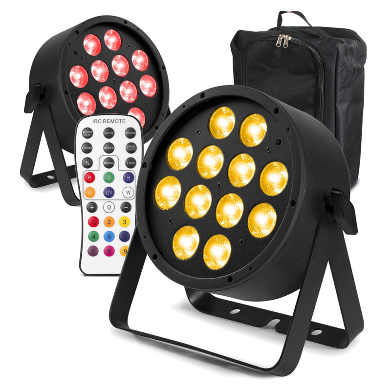 2x BeamZ Pro BAC332 Aluminium LED Par Can Light & Gearsak