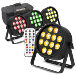 4x BeamZ Pro BAC332 Aluminium LED Par Can Light & AC-120 Soft Case
