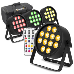 8x BeamZ Pro BAC3232 Aluminium LED Par Can Light & AC-120 Soft Cases