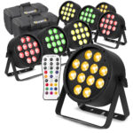 8x BeamZ Pro BAC3232 Aluminium LED Par Can Light & AC-120 Soft Cases