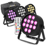 4x BeamZ Pro BAC334 Aluminium LED Par Can Light & AC-120 Soft Case