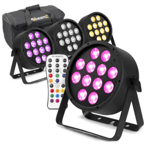 8x BeamZ Pro BAC334 Aluminium LED Par Can Light & AC-120 Soft Cases