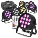 8x BeamZ Pro BAC334 Aluminium LED Par Can Light & AC-120 Soft Cases