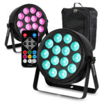 2x BeamZ BCC145 LED Flat Par Can Wash Light with Gearsak