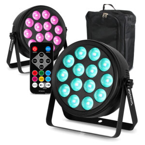 8x BeamZ Pro BAC334 Aluminium LED Par Can Light & AC-120 Soft Cases