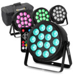 4x BeamZ BCC145 LED Flat Par Can Wash Light with AC-120 Soft Case
