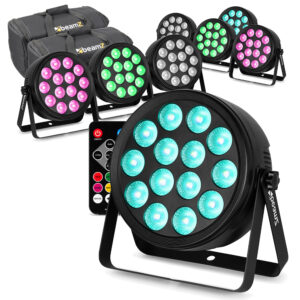 8x BeamZ BCC145 LED Flat Par Can Wash Light with AC-120 Soft Cases