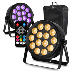 8x BeamZ BCC145 LED Flat Par Can Wash Light with AC-120 Soft Cases