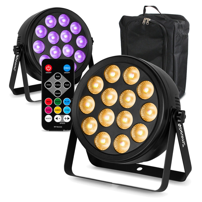 2x BeamZ BCC165 LED Flat Par Can Wash Light with Gearsak