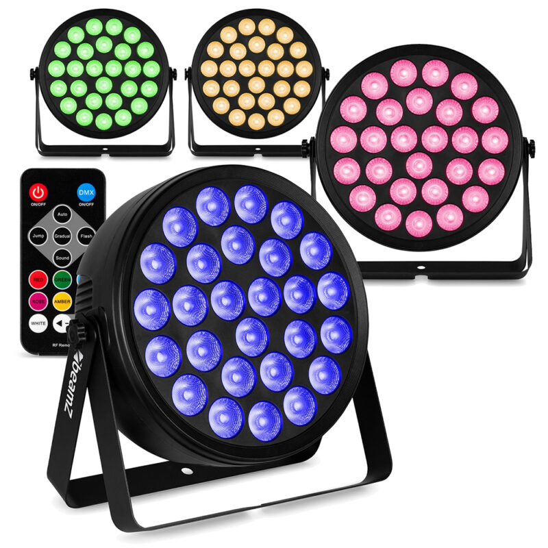 4x BeamZ BCC240 LED Flat Par Can Wash Lighting Package