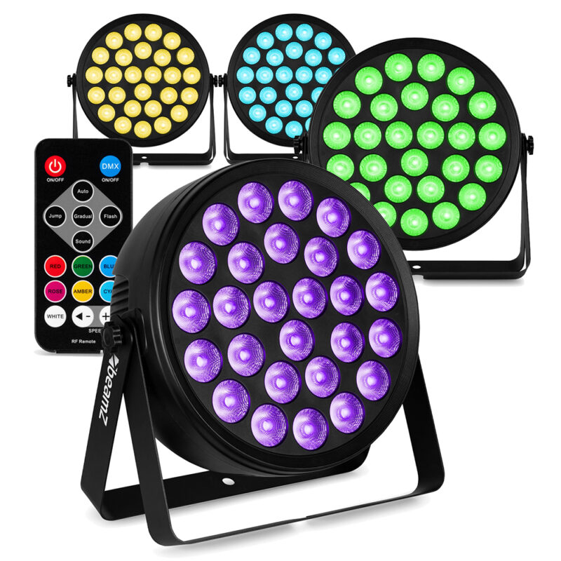 4x BeamZ BCC260 LED Flat Par Can Wash Lighting Package