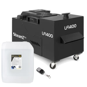 BeamZ Pro LF1400 Low Fog Machine with Ultrasonic Agitator & 20L Fluid
