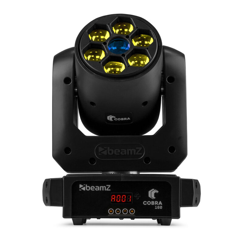 2x BeamZ Cobra 160 100W B-Eye Moving Head Spot Light With Gobo Wheel
