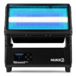 2x BeamZ NUKE2 LED Strobe & Beam Waterproof Wash Light with Flight Case