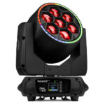 2x BeamZ Pro MHL760 Bee Eye Moving Head Wash Light & Flightcase