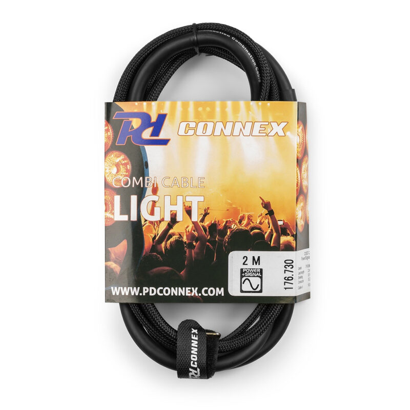 PD Connex Combi Power Cable & 3-Pin DMX Cable – 0.35m