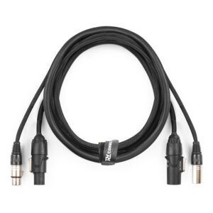 PD Connex Combi Power Cable & 3-Pin DMX Cable – 0.35m