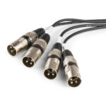 PD Connex 4x 3-Pin XLR to Ethernet RJ45 Audio Snake Cable – 0.7m, Male