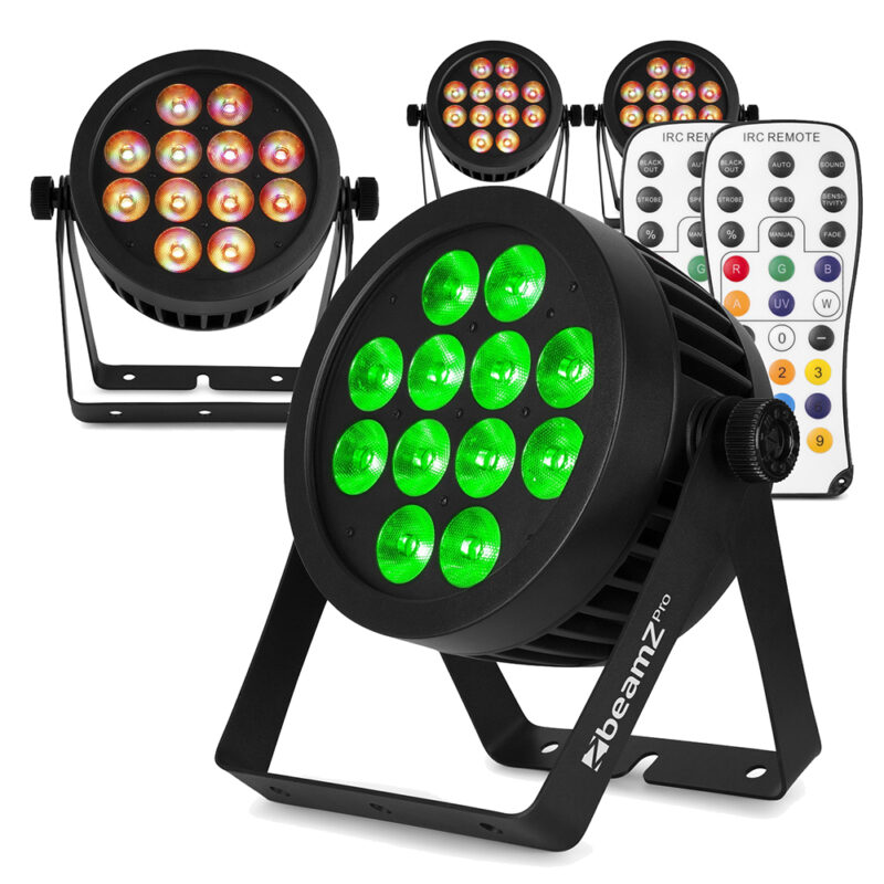 4x BeamZ PRO BWA534 Weatherproof LED Par Can Light – IP65 – 12x15W