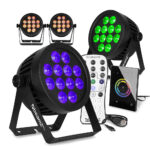 4x BeamZ PRO BWA534 Weatherproof LED Par Can Light with DMX Wall Controller