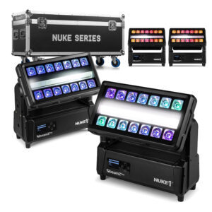 4x BeamZ NUKE2 Motorized LED Waterproof Wash Light with Flightcase