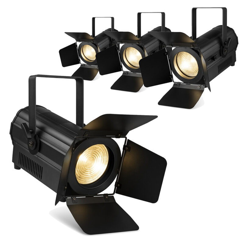 4x BeamZ Pro BTK200W Profile Spot Fresnel Light – 200W WW