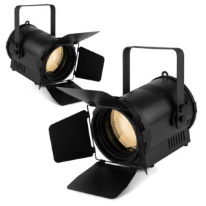 2x BeamZ Professional BTF200CZ COB LED Fresnel Theatre Spot Light – RGBW