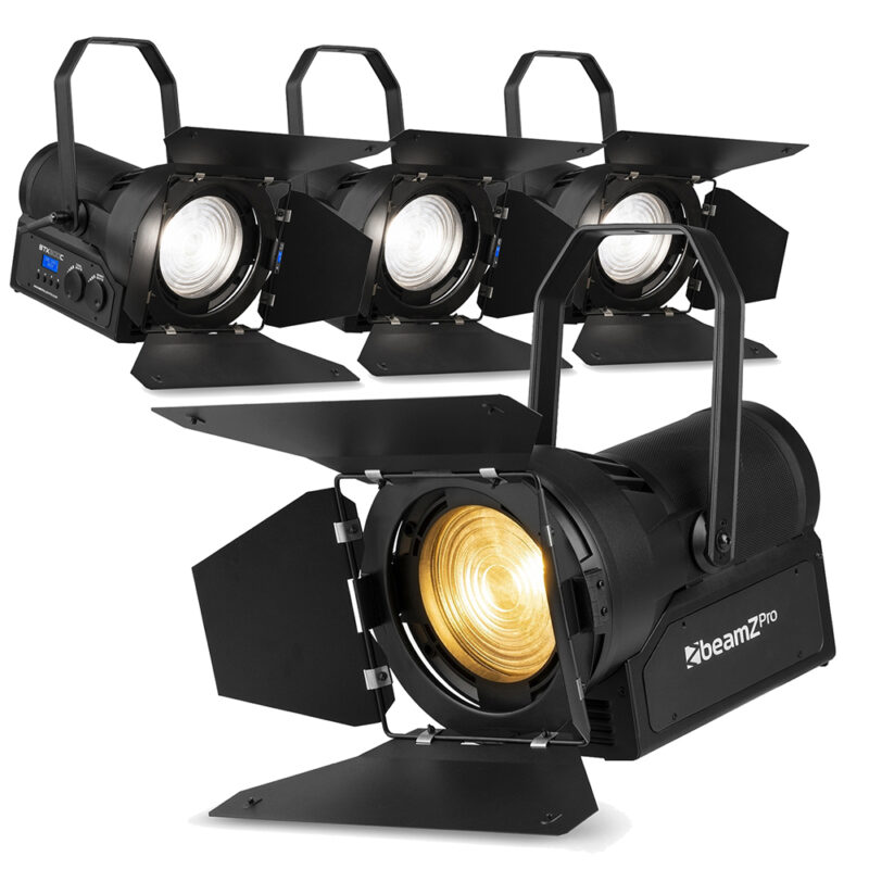 4x BeamZ Professional BTK200C Fresnel 200W CW/WW Manual Zoom