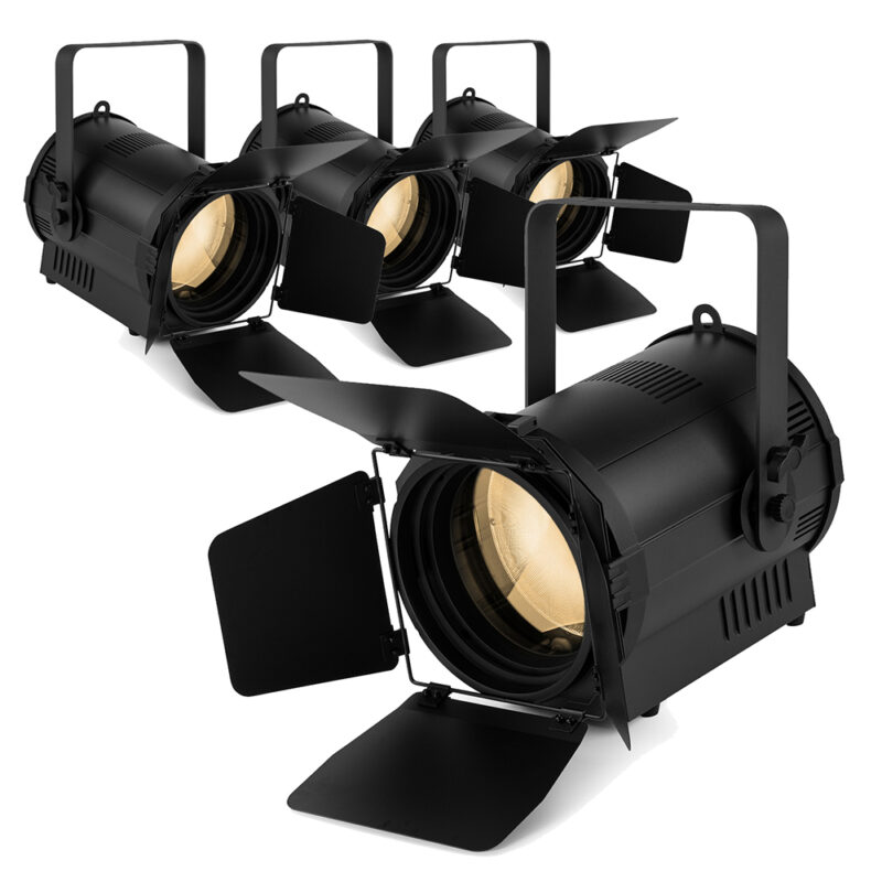4x BeamZ Professional BTF200Z COB LED Fresnel Theatre Spot Light – White