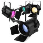 4x BeamZ Professional BTF200CZ COB LED Fresnel Theatre Spot Light – RGBW