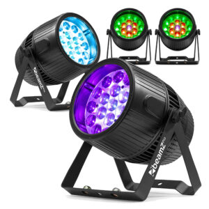 8x BeamZ Pro BWA550Z Weatherproof Par Can & WiFi DMX Wall Control Interface