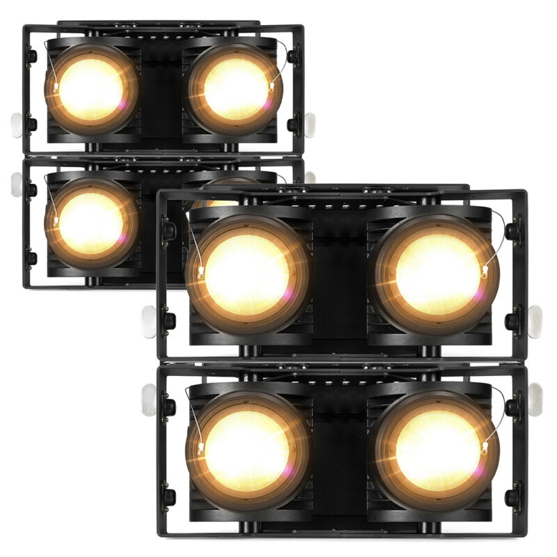 4x BeamZ Pro SB220IP Weatherproof Stage Blinder – IP65 2x100W WW/A