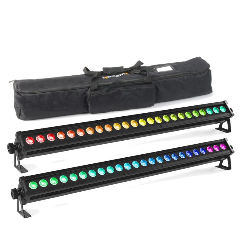 2x BeamZ LCB246IP Outdoor Weatherproof LED Light Bar with Soft Case