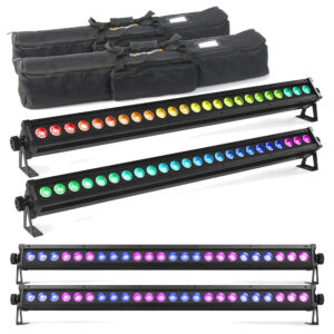 2x BeamZ Pro NUKE3 Strobe/Wash Outdoor Architectural Lights with Flight Case