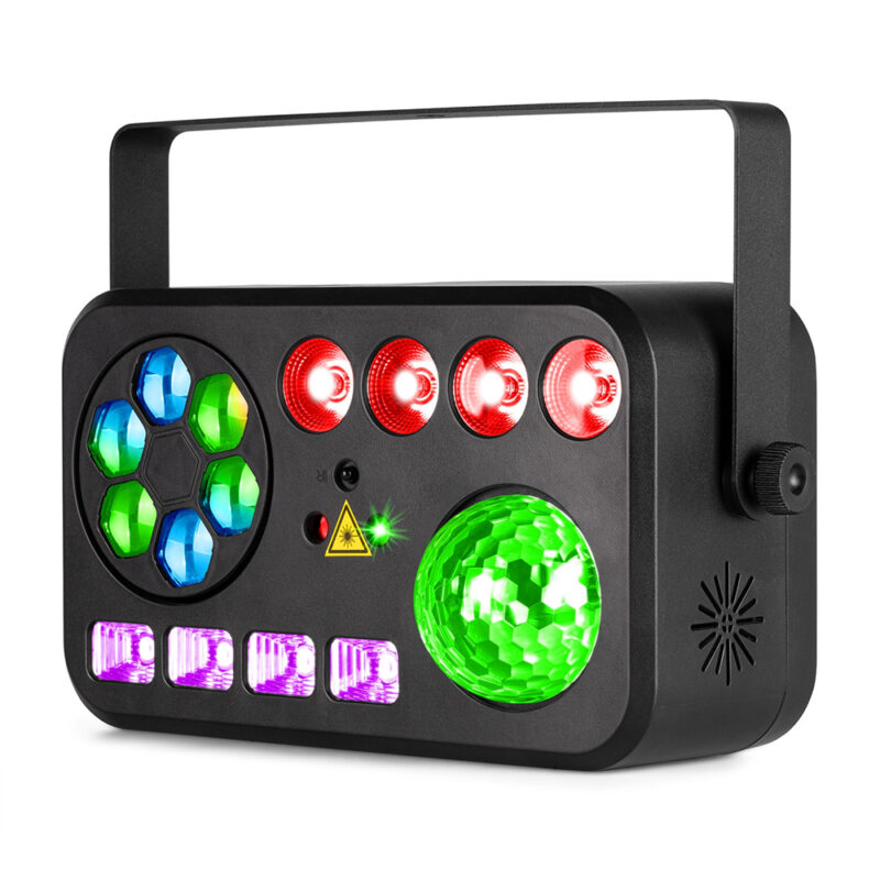 BeamZ Shimmer4 Multi LED Home DIsco Party Light – Sound Activated