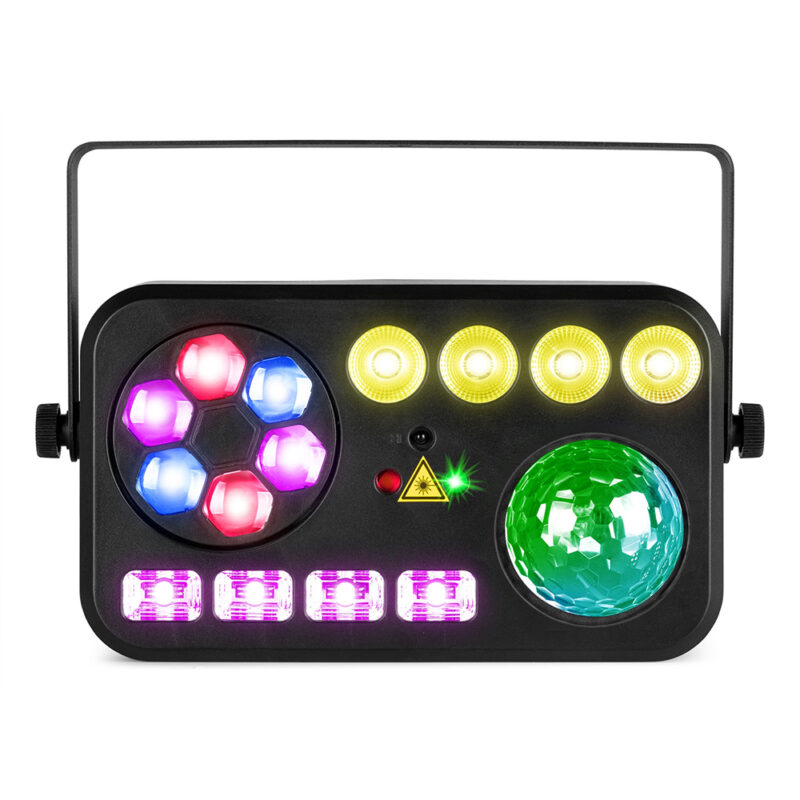 BeamZ Shimmer4 Multi LED Home DIsco Party Light – Sound Activated