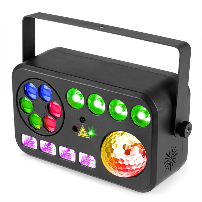 BeamZ Shimmer4 Multi LED Home DIsco Party Light – Sound Activated