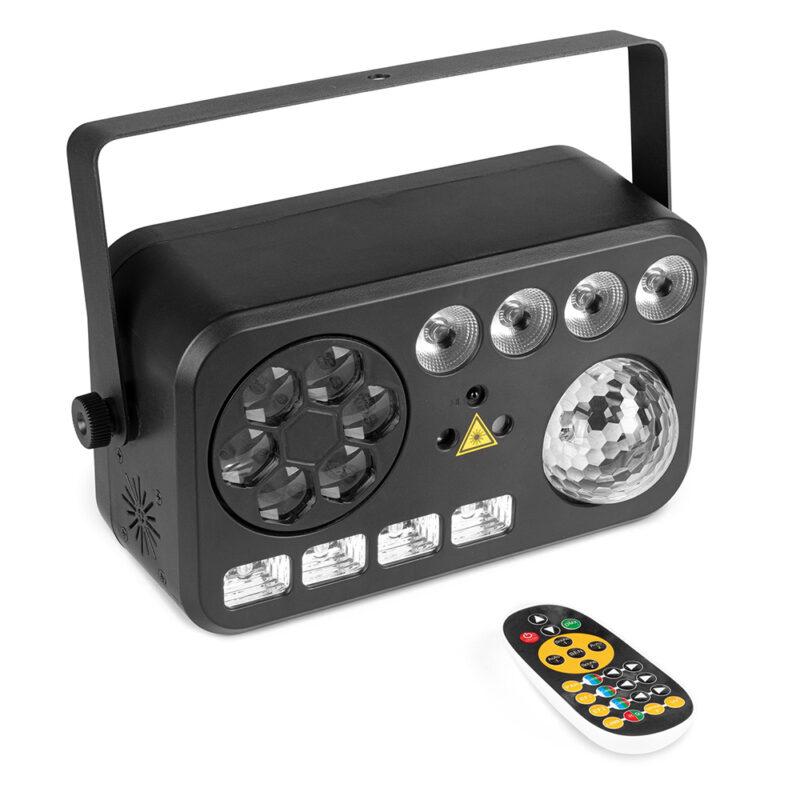 BeamZ Shimmer4 Multi LED Home DIsco Party Light – Sound Activated