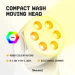 4 x BeamZ NOVA68-WH Compact Moving Head Wash Lights with 6x 8W LEDs